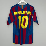 Shop 2005/06 BARCELONA RONALDINHO #10 HOME SHIRT (M) NIKE, classic football shirts, vintage football shirts & retro soccer jerseys at Cult Kits