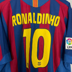 Shop 2005/06 BARCELONA RONALDINHO #10 HOME SHIRT (XL) NIKE, classic football shirts, vintage football shirts & retro soccer jerseys at Cult Kits
