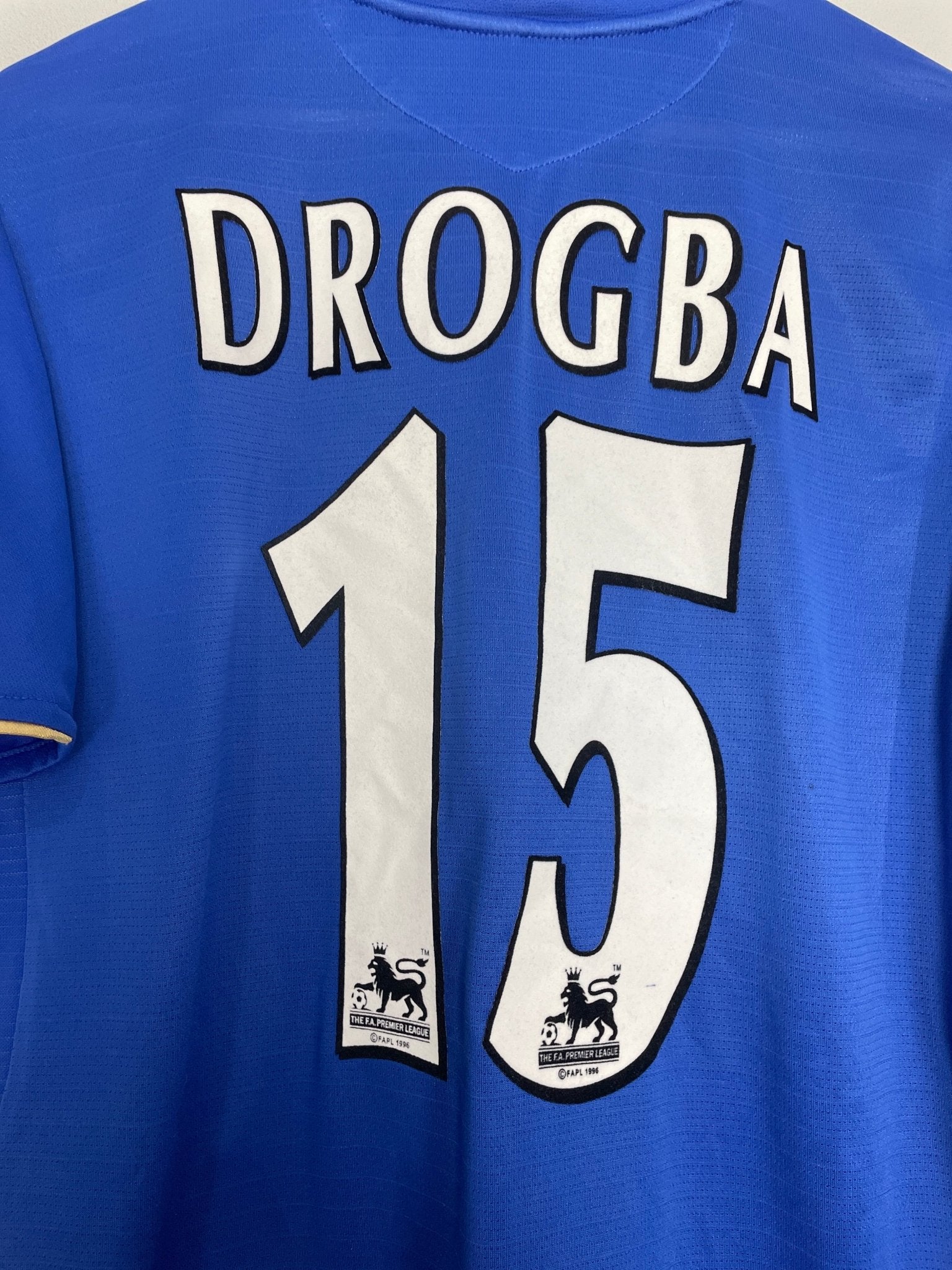 Shop 2005/06 CHELSEA DROGBA #15 *CENTENARY* HOME SHIRT (L) UMBRO, classic football shirts, vintage football shirts & retro soccer jerseys at Cult Kits