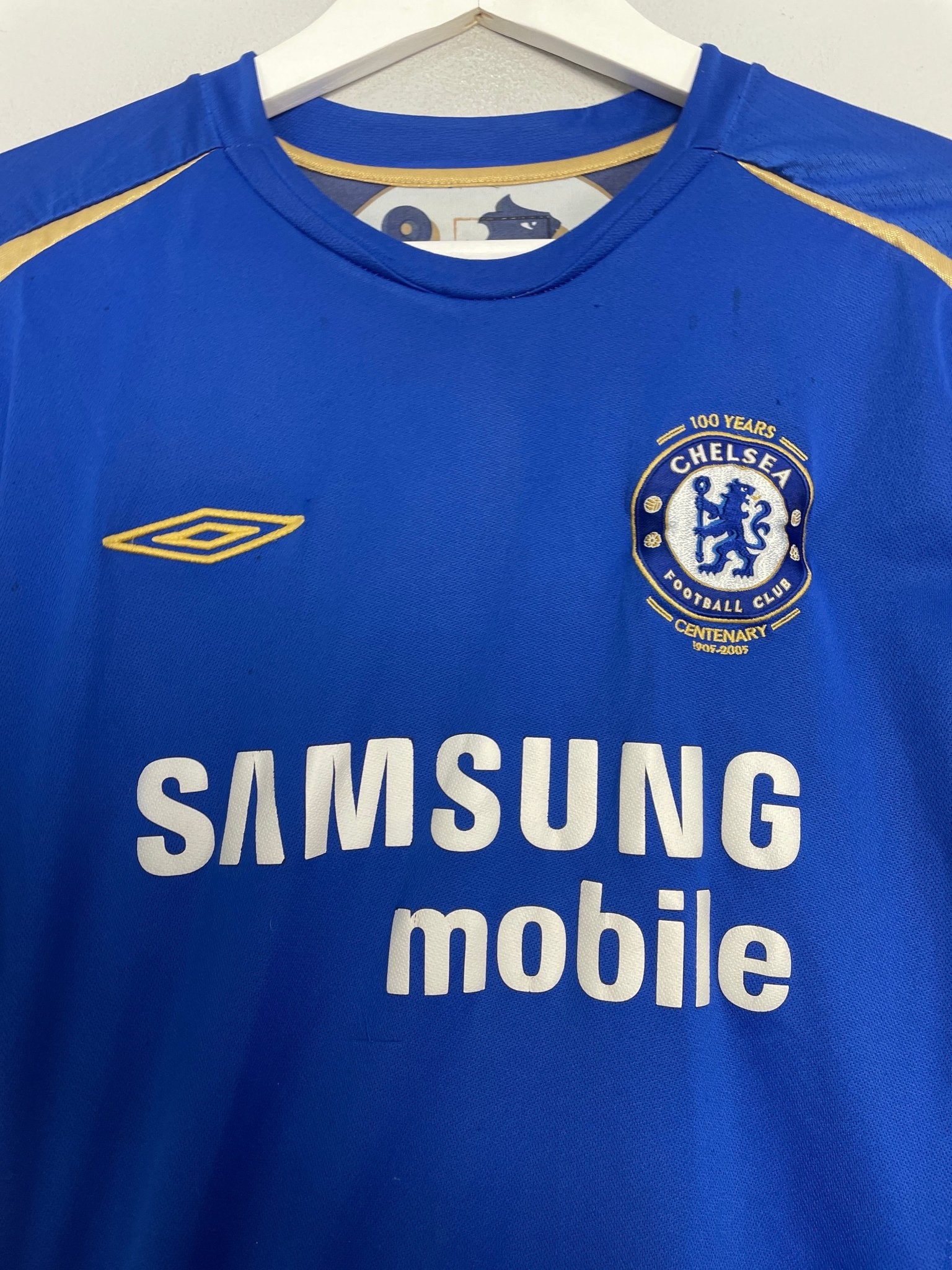 Shop 2005/06 CHELSEA DROGBA #15 *CENTENARY* HOME SHIRT (L) UMBRO, classic football shirts, vintage football shirts & retro soccer jerseys at Cult Kits