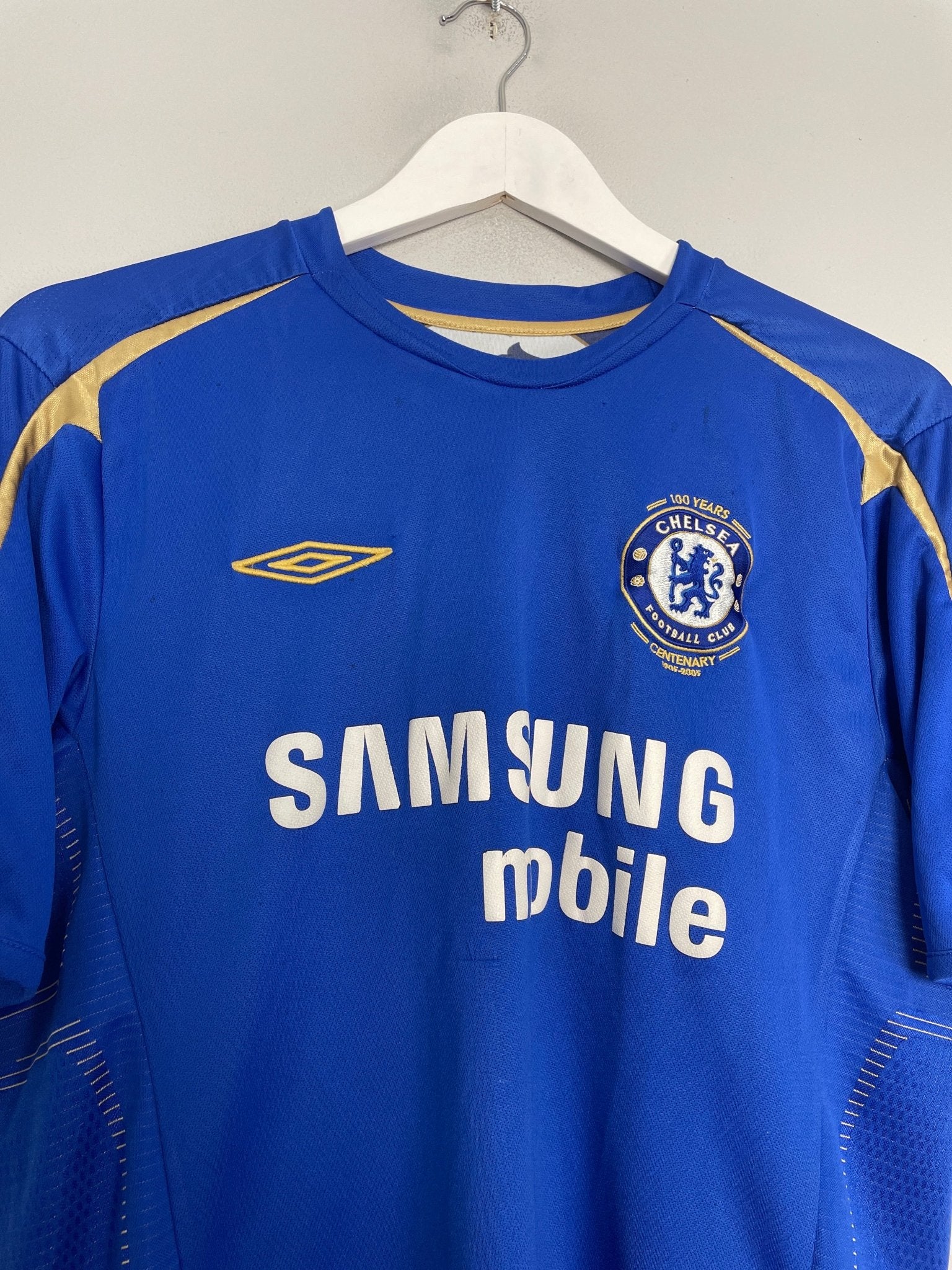 Shop 2005/06 CHELSEA DROGBA #15 *CENTENARY* HOME SHIRT (L) UMBRO, classic football shirts, vintage football shirts & retro soccer jerseys at Cult Kits