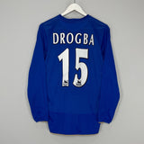 Shop 2005/06 CHELSEA DROGBA #15 *CENTENARY* L/S HOME SHIRT (S) UMBRO, classic football shirts, vintage football shirts & retro soccer jerseys at Cult Kits