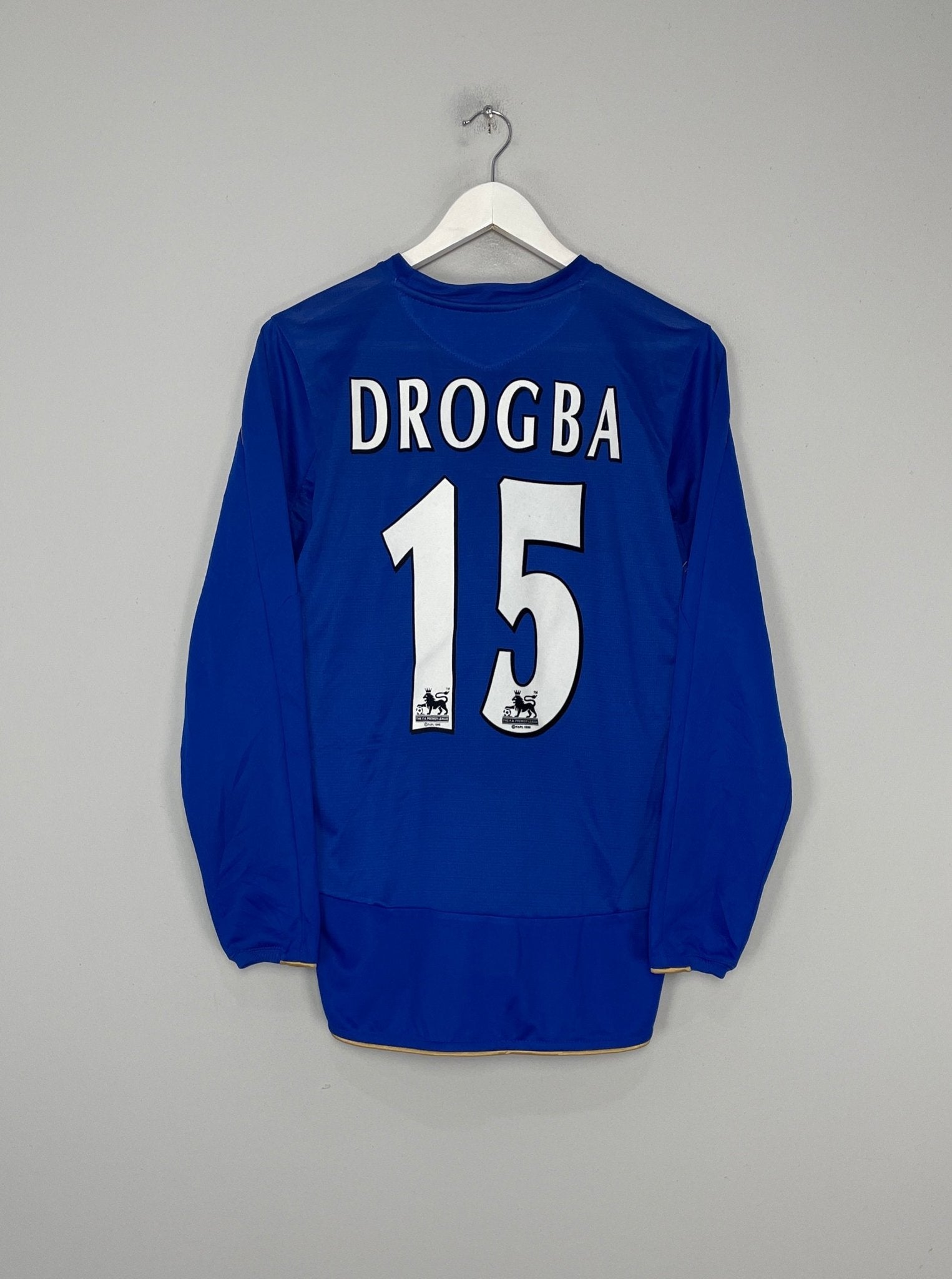 Shop 2005/06 CHELSEA DROGBA #15 *CENTENARY* L/S HOME SHIRT (S) UMBRO, classic football shirts, vintage football shirts & retro soccer jerseys at Cult Kits