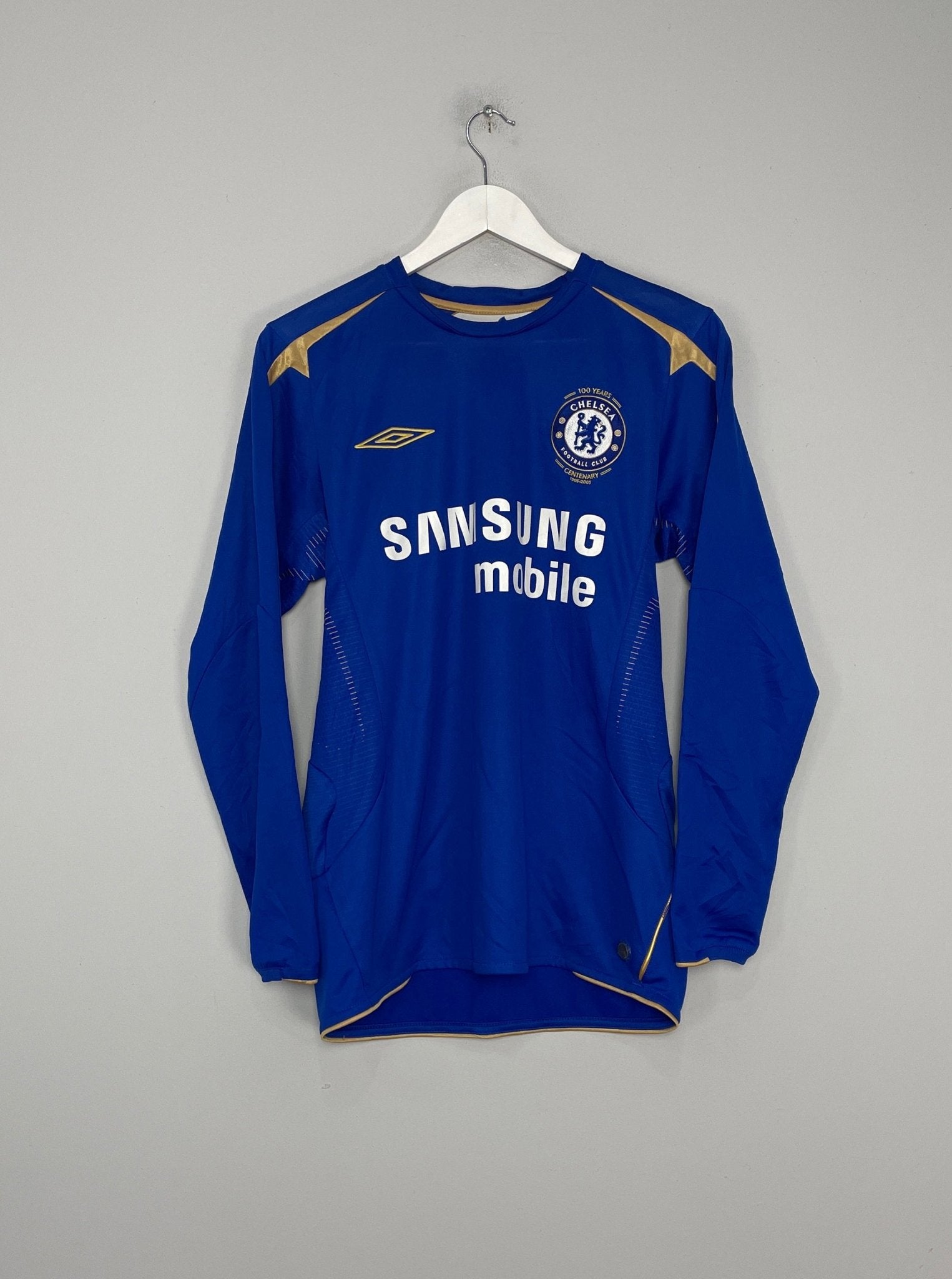 Shop 2005/06 CHELSEA DROGBA #15 *CENTENARY* L/S HOME SHIRT (S) UMBRO, classic football shirts, vintage football shirts & retro soccer jerseys at Cult Kits