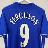 Shop 2005/06 EVERTON FERGUSON #9 HOME SHIRT (L) UMBRO, classic football shirts, vintage football shirts & retro soccer jerseys at Cult Kits