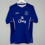 Shop 2005/06 EVERTON FERGUSON #9 HOME SHIRT (L) UMBRO, classic football shirts, vintage football shirts & retro soccer jerseys at Cult Kits
