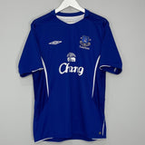 Shop 2005/06 EVERTON FERGUSON #9 HOME SHIRT (L) UMBRO, classic football shirts, vintage football shirts & retro soccer jerseys at Cult Kits