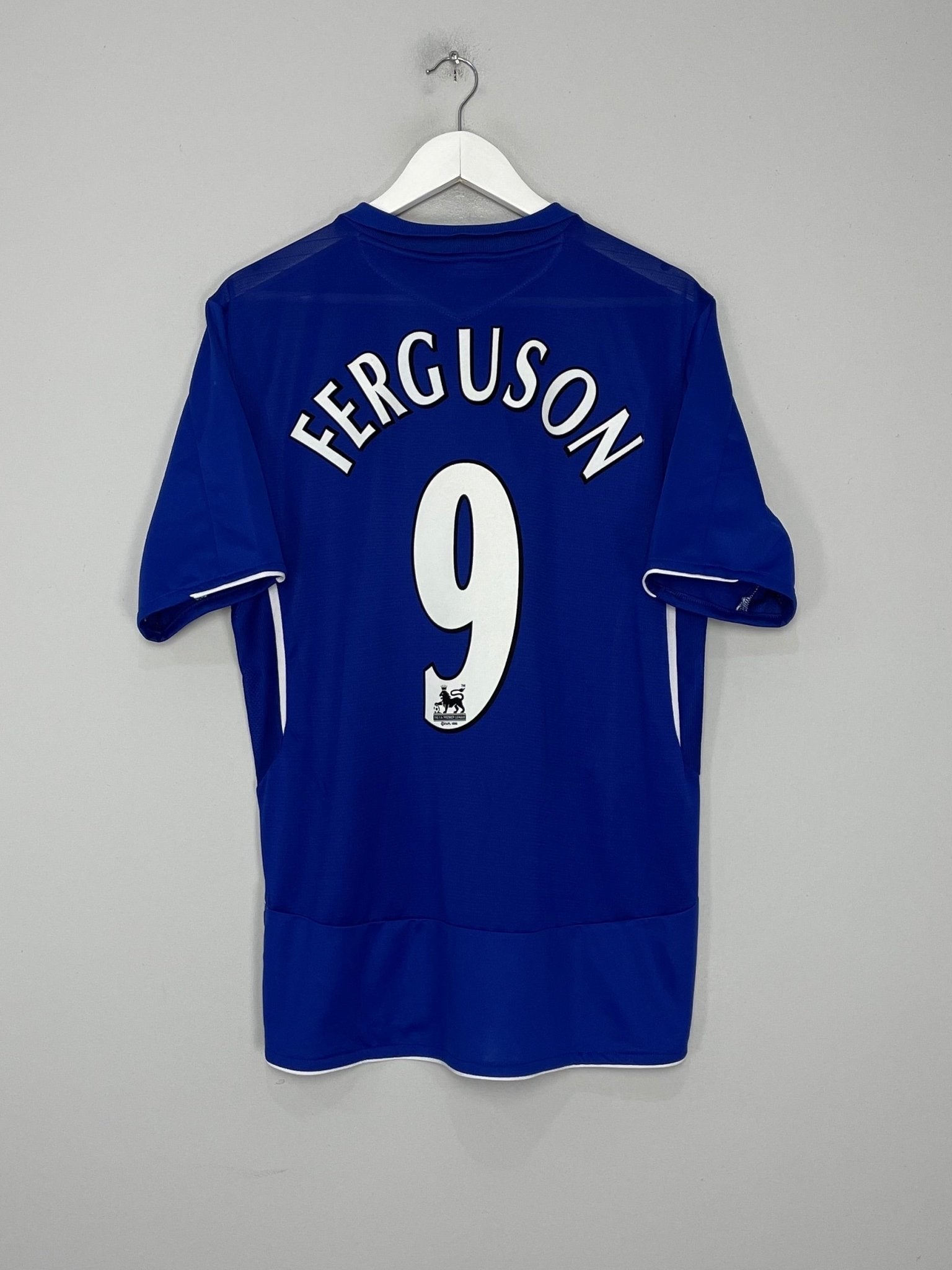 Shop 2005/06 EVERTON FERGUSON #9 HOME SHIRT (L) UMBRO, classic football shirts, vintage football shirts & retro soccer jerseys at Cult Kits