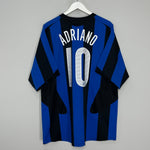 Shop 2005/06 INTER MILAN ADRIANO #10 HOME SHIRT (XL) NIKE, classic football shirts, vintage football shirts & retro soccer jerseys at Cult Kits