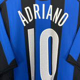 Shop 2005/06 INTER MILAN ADRIANO #10 HOME SHIRT (XL) NIKE, classic football shirts, vintage football shirts & retro soccer jerseys at Cult Kits