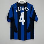 Shop 2005/06 INTER MILAN J.ZANETTI #4 HOME SHIRT (L) NIKE, classic football shirts, vintage football shirts & retro soccer jerseys at Cult Kits