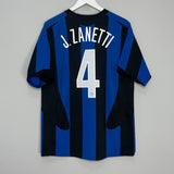 Shop 2005/06 INTER MILAN J.ZANETTI #4 HOME SHIRT (L) NIKE, classic football shirts, vintage football shirts & retro soccer jerseys at Cult Kits