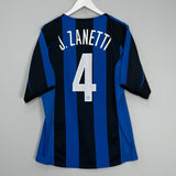 Shop 2005/06 INTER MILAN J.ZANETTI #4 HOME SHIRT (L) NIKE, classic football shirts, vintage football shirts & retro soccer jerseys at Cult Kits