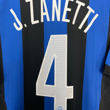 Shop 2005/06 INTER MILAN J.ZANETTI #4 HOME SHIRT (L) NIKE, classic football shirts, vintage football shirts & retro soccer jerseys at Cult Kits