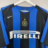 Shop 2005/06 INTER MILAN J.ZANETTI #4 HOME SHIRT (L) NIKE, classic football shirts, vintage football shirts & retro soccer jerseys at Cult Kits