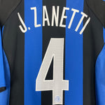Shop 2005/06 INTER MILAN J.ZANETTI #4 HOME SHIRT (L) NIKE, classic football shirts, vintage football shirts & retro soccer jerseys at Cult Kits