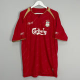 Shop 2005/06 LIVERPOOL C/L HOME SHIRT (L) REEBOK, classic football shirts, vintage football shirts & retro soccer jerseys at Cult Kits