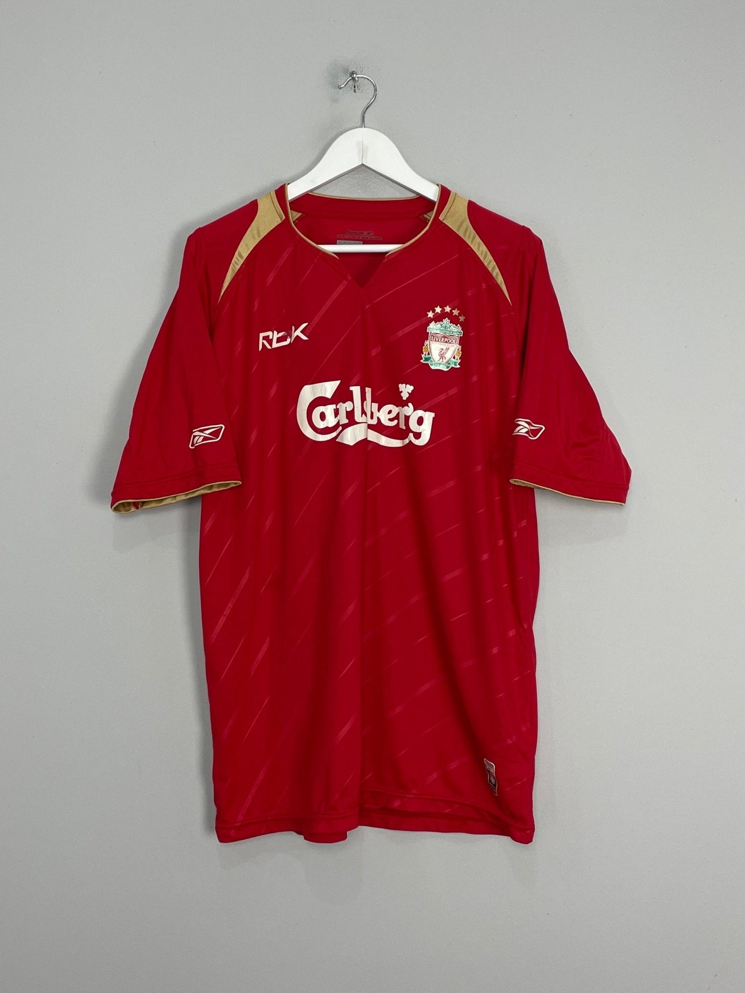 Shop 2005/06 LIVERPOOL C/L HOME SHIRT (L) REEBOK, classic football shirts, vintage football shirts & retro soccer jerseys at Cult Kits
