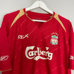 Shop 2005/06 LIVERPOOL C/L HOME SHIRT (L) REEBOK, classic football shirts, vintage football shirts & retro soccer jerseys at Cult Kits