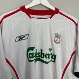 Shop 2005/06 LIVERPOOL GERRARD #8 AWAY SHIRT (L) REEBOK, classic football shirts, vintage football shirts & retro soccer jerseys at Cult Kits