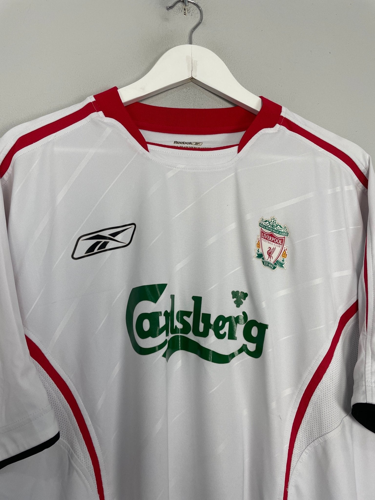 Shop 2005/06 LIVERPOOL GERRARD #8 AWAY SHIRT (L) REEBOK, classic football shirts, vintage football shirts & retro soccer jerseys at Cult Kits