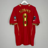 Shop 2005/06 LIVERPOOL GERRARD #8 C/L HOME SHIRT (XL) REEBOK, classic football shirts, vintage football shirts & retro soccer jerseys at Cult Kits