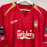 Shop 2005/06 LIVERPOOL GERRARD #8 C/L HOME SHIRT (XL) REEBOK, classic football shirts, vintage football shirts & retro soccer jerseys at Cult Kits