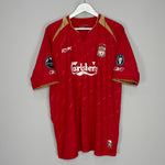 Shop 2005/06 LIVERPOOL GERRARD #8 C/L HOME SHIRT (XL) REEBOK, classic football shirts, vintage football shirts & retro soccer jerseys at Cult Kits
