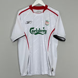 Shop 2005/06 LIVERPOOL RIISE #6 AWAY SHIRT (M) REEBOK, classic football shirts, vintage football shirts & retro soccer jerseys at Cult Kits