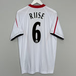 Shop 2005/06 LIVERPOOL RIISE #6 AWAY SHIRT (M) REEBOK, classic football shirts, vintage football shirts & retro soccer jerseys at Cult Kits
