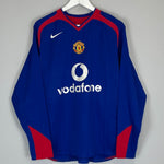 Shop 2005/06 MANCHESTER UNITED HEINZE #4 L/S AWAY SHIRT (M) NIKE, classic football shirts, vintage football shirts & retro soccer jerseys at Cult Kits