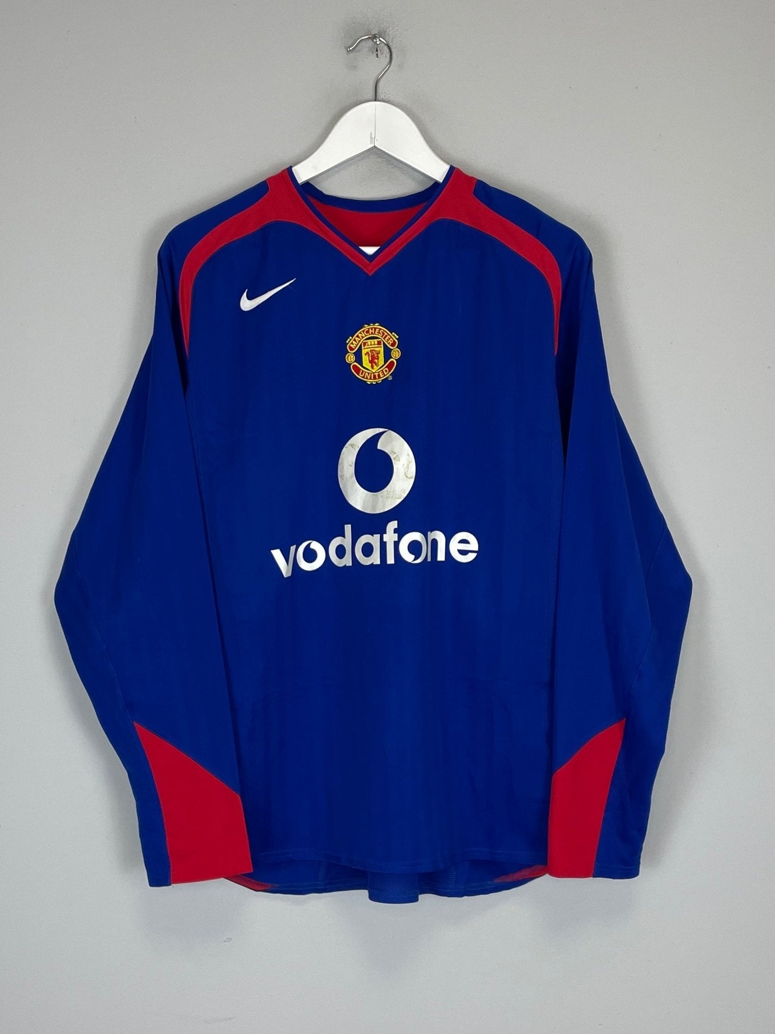 Shop 2005/06 MANCHESTER UNITED HEINZE #4 L/S AWAY SHIRT (M) NIKE, classic football shirts, vintage football shirts & retro soccer jerseys at Cult Kits