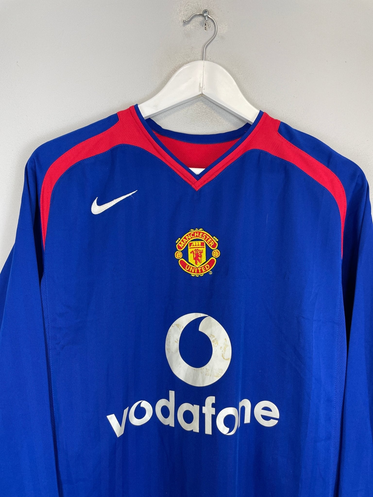 Shop 2005/06 MANCHESTER UNITED HEINZE #4 L/S AWAY SHIRT (M) NIKE, classic football shirts, vintage football shirts & retro soccer jerseys at Cult Kits