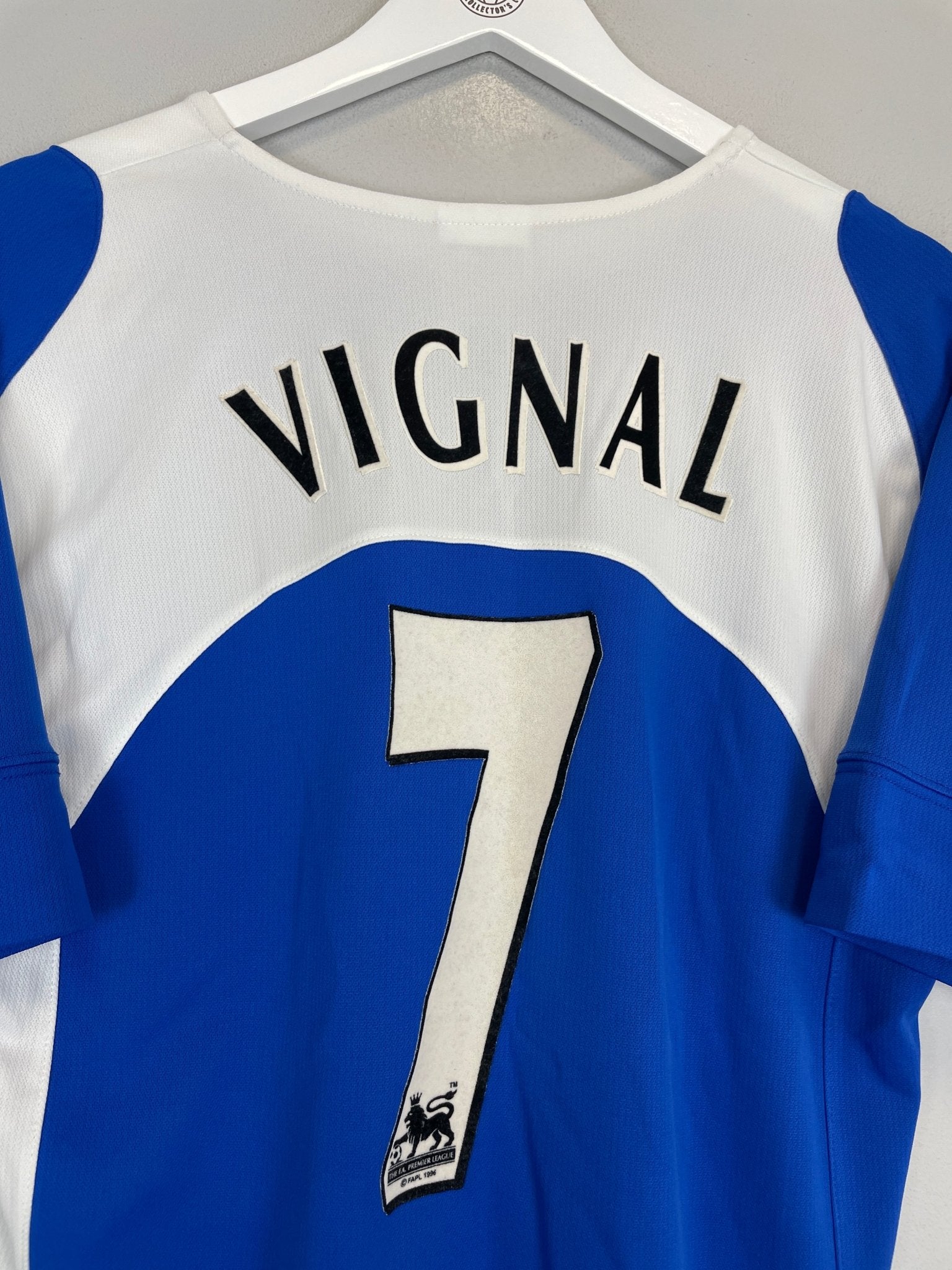 Shop 2005/06 PORTSMOUTH VIGNAL #7 HOME SHIRT (M) JAKO, classic football shirts, vintage football shirts & retro soccer jerseys at Cult Kits