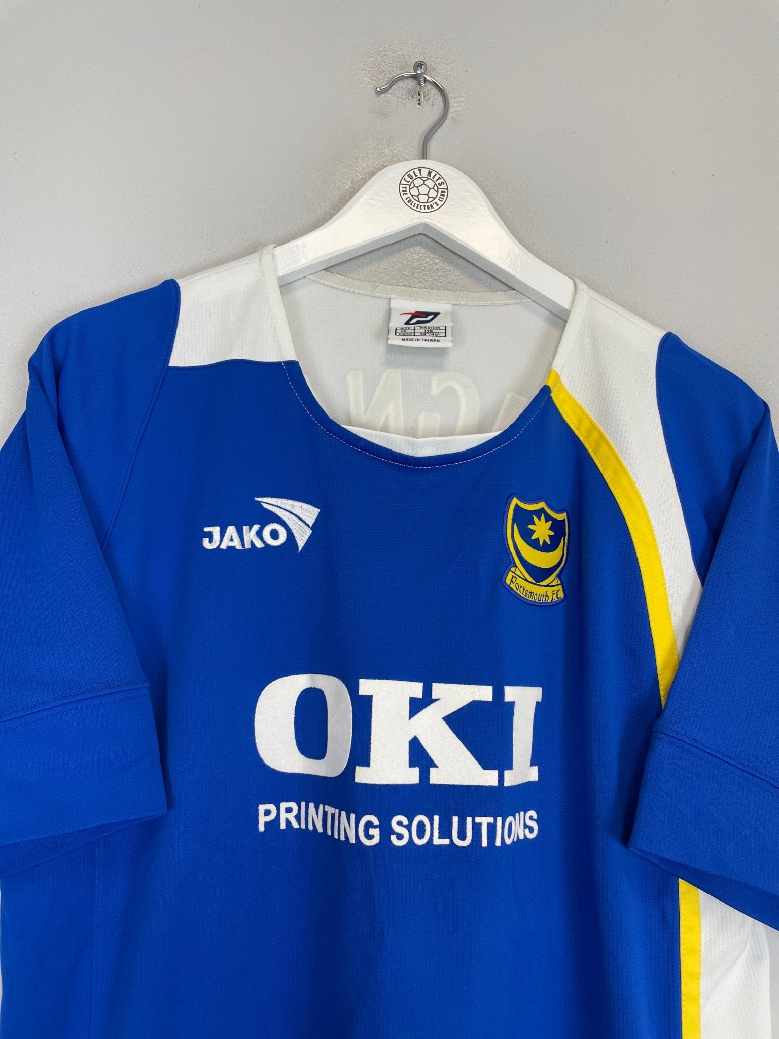 Shop 2005/06 PORTSMOUTH VIGNAL #7 HOME SHIRT (M) JAKO, classic football shirts, vintage football shirts & retro soccer jerseys at Cult Kits