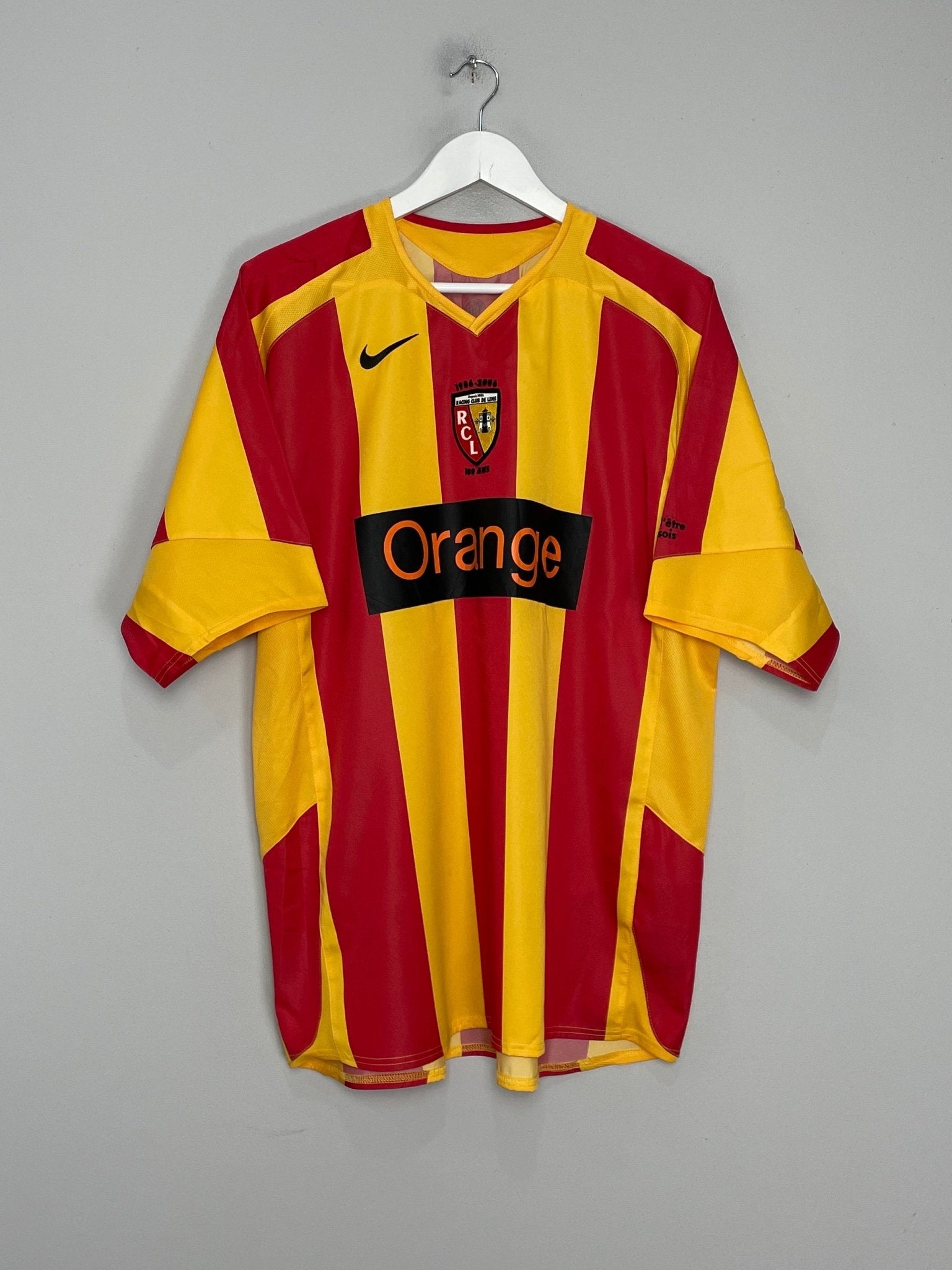 Shop 2005/06 RC LENS *CENTENARY* HOME SHIRT (XL) NIKE, classic football shirts, vintage football shirts & retro soccer jerseys at Cult Kits