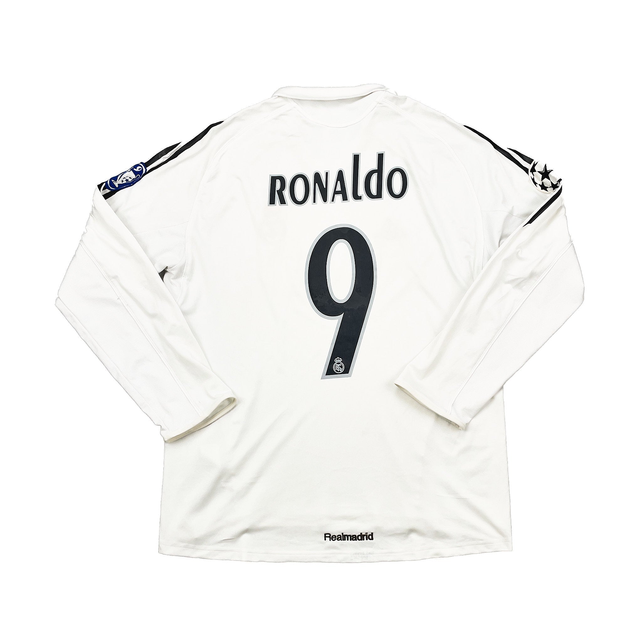 Buy 2005/06 REAL MADRID RONALDO 9 C/L HOME SHIRT (L) ADIDAS ~ Free worldwide shipping available ~ Authentic Vintage Football Shirts from Cult Kits