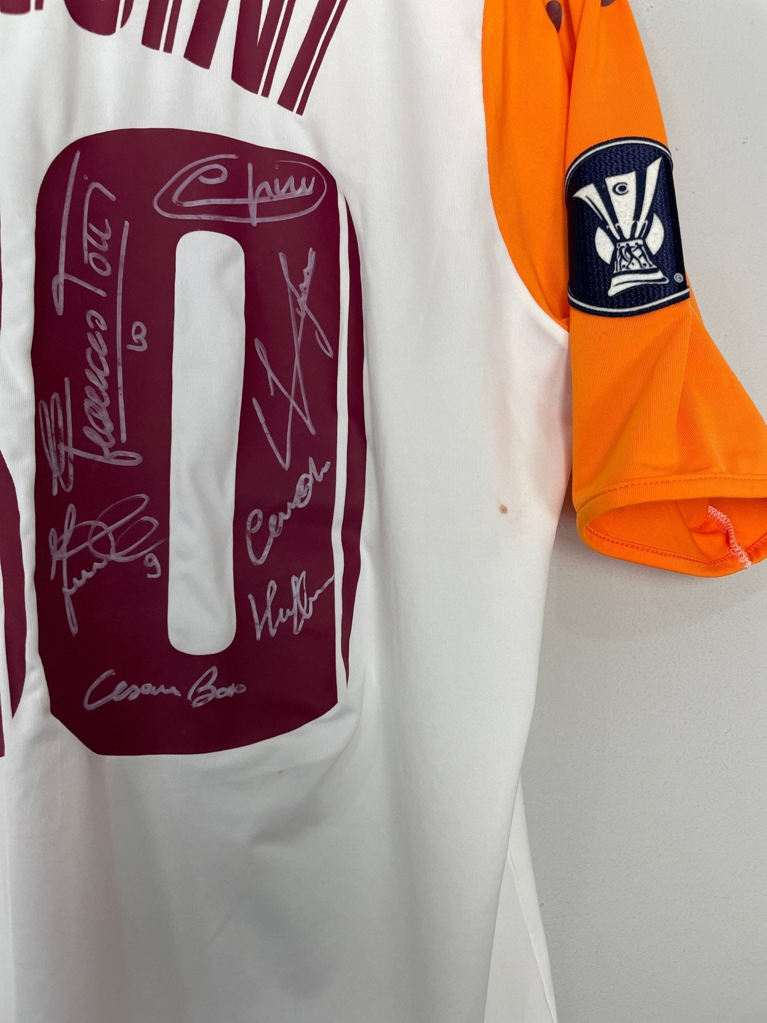 Shop 2005/06 ROMA MANCINI #30 *SQUAD SIGNED* MATCH ISSUE AWAY SHIRT (L) DIADORA, classic football shirts, vintage football shirts & retro soccer jerseys at Cult Kits