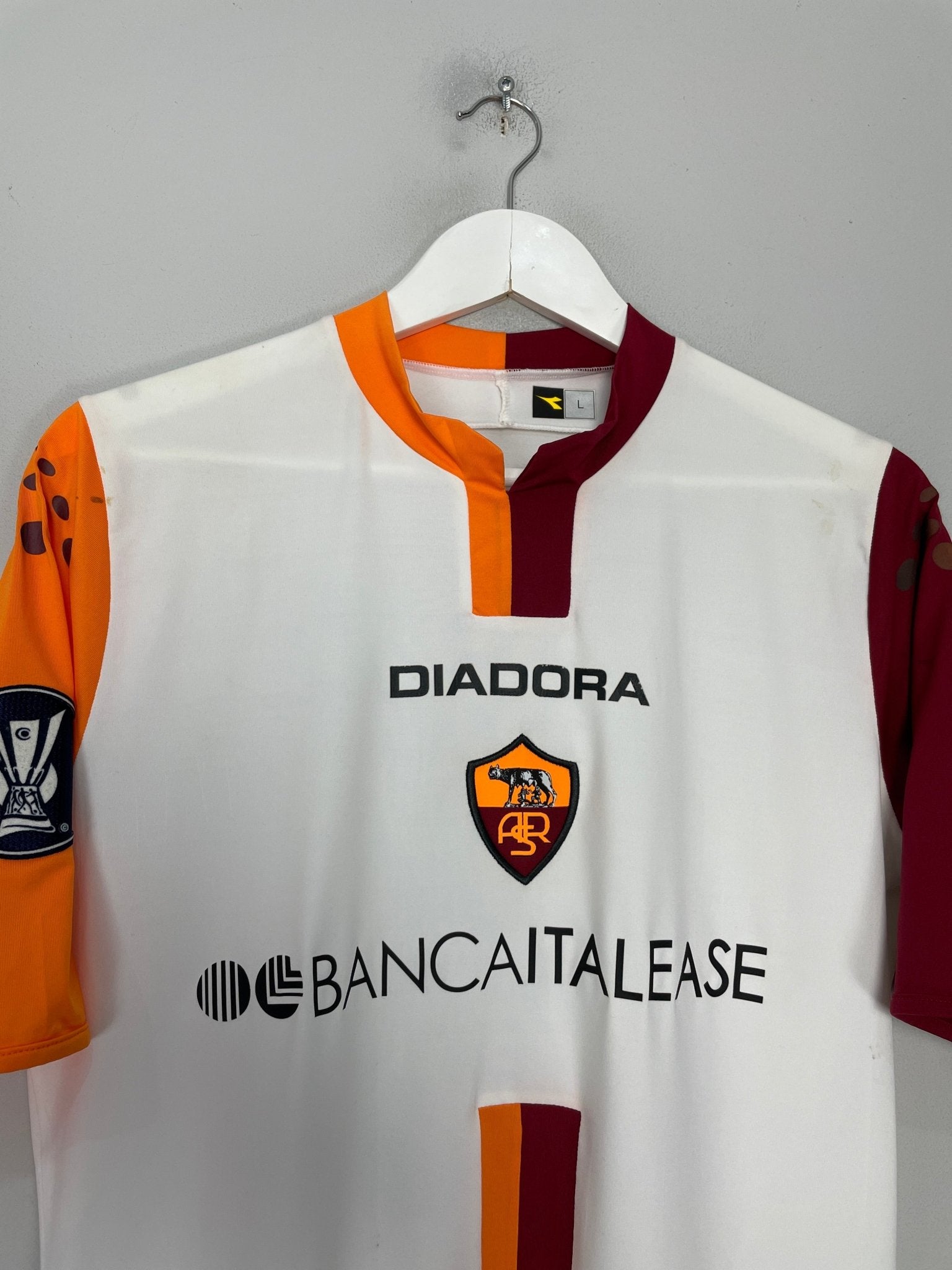 Shop 2005/06 ROMA MANCINI #30 *SQUAD SIGNED* MATCH ISSUE AWAY SHIRT (L) DIADORA, classic football shirts, vintage football shirts & retro soccer jerseys at Cult Kits