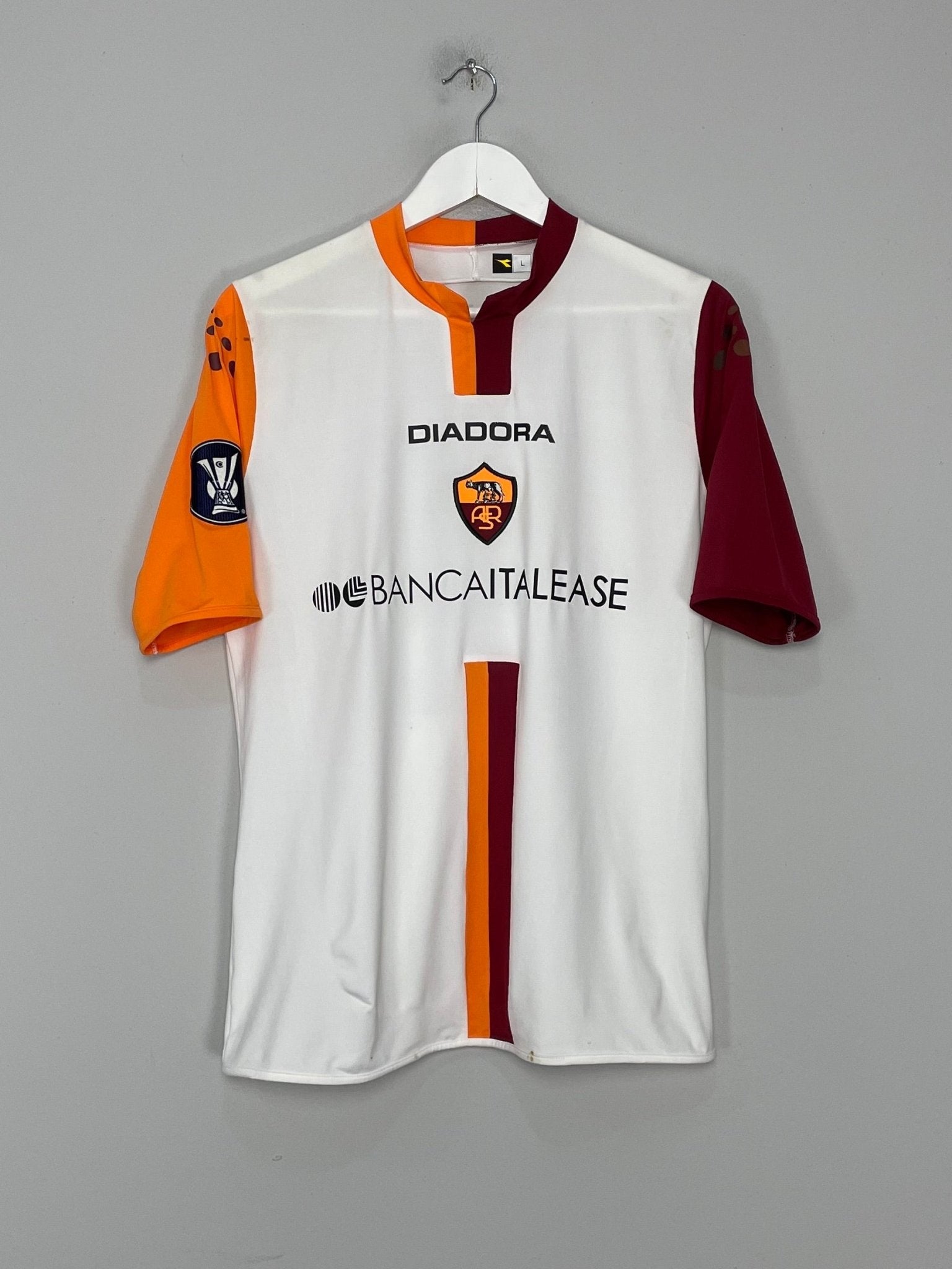 Shop 2005/06 ROMA MANCINI #30 *SQUAD SIGNED* MATCH ISSUE AWAY SHIRT (L) DIADORA, classic football shirts, vintage football shirts & retro soccer jerseys at Cult Kits