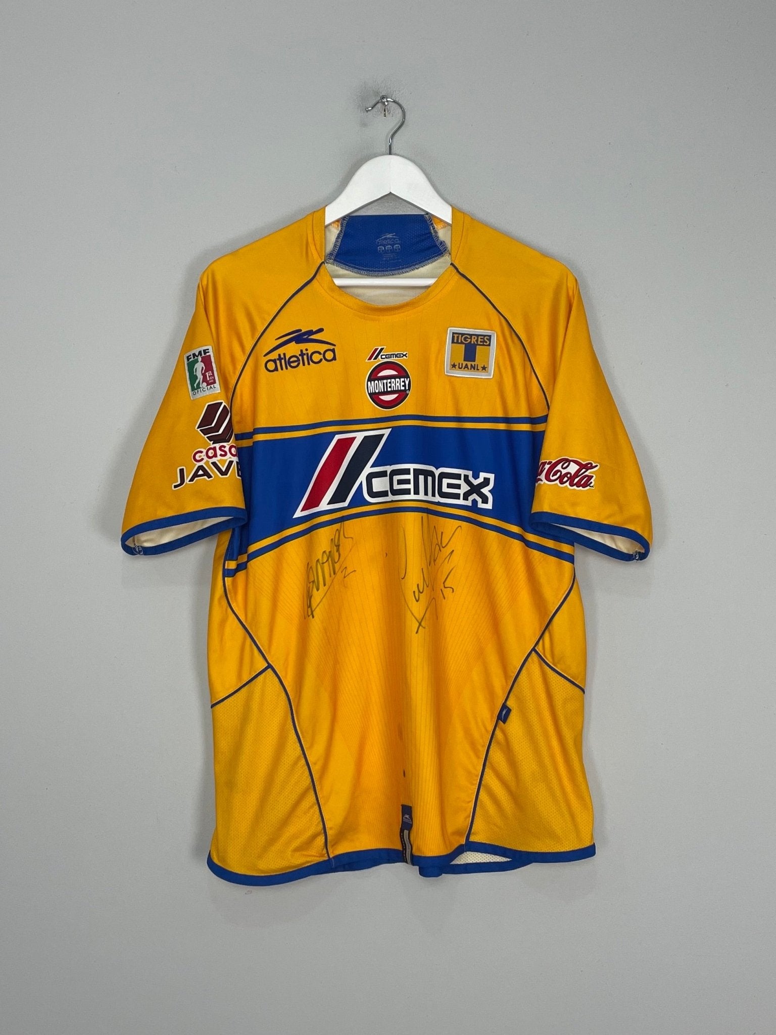 Shop 2005/06 TIGRES *SIGNED* HOME SHIRT (L) ATLETICA, classic football shirts, vintage football shirts & retro soccer jerseys at Cult Kits