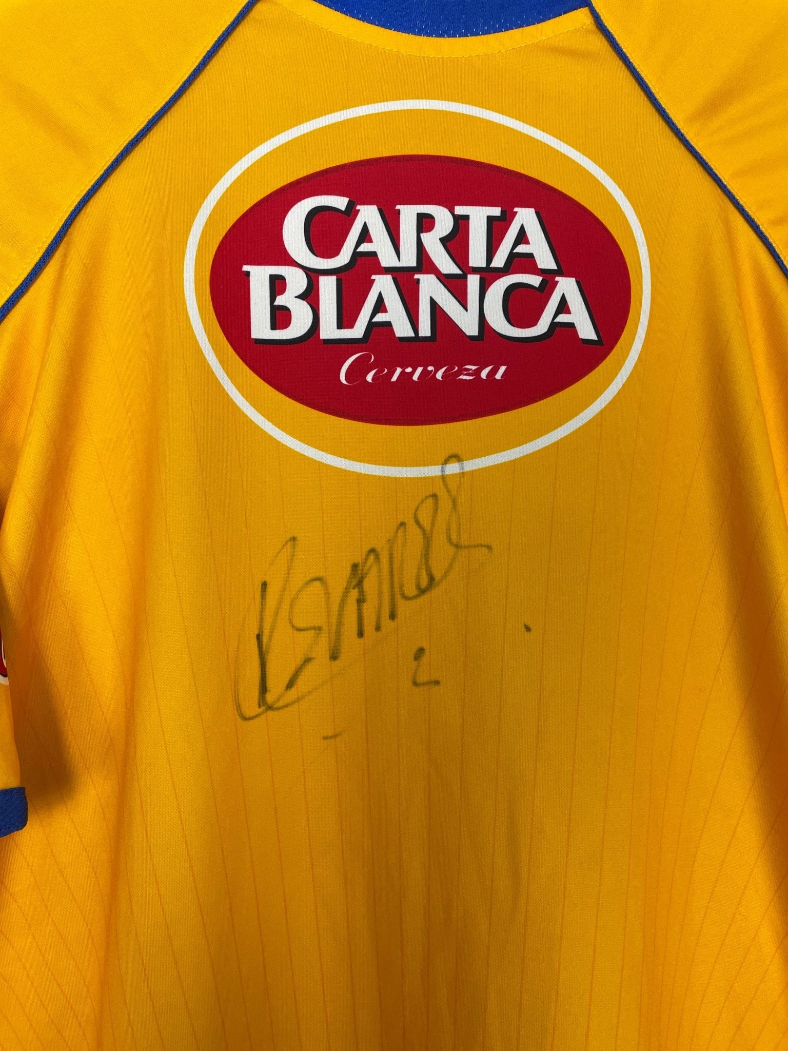 Shop 2005/06 TIGRES *SIGNED* HOME SHIRT (L) ATLETICA, classic football shirts, vintage football shirts & retro soccer jerseys at Cult Kits