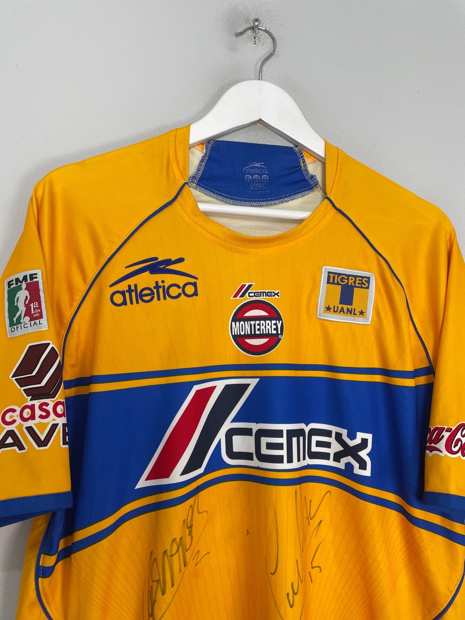 Shop 2005/06 TIGRES *SIGNED* HOME SHIRT (L) ATLETICA, classic football shirts, vintage football shirts & retro soccer jerseys at Cult Kits
