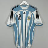 Shop 2005/07 ARGENTINA MESSI #18 HOME SHIRT (L) ADIDAS, classic football shirts, vintage football shirts & retro soccer jerseys at Cult Kits