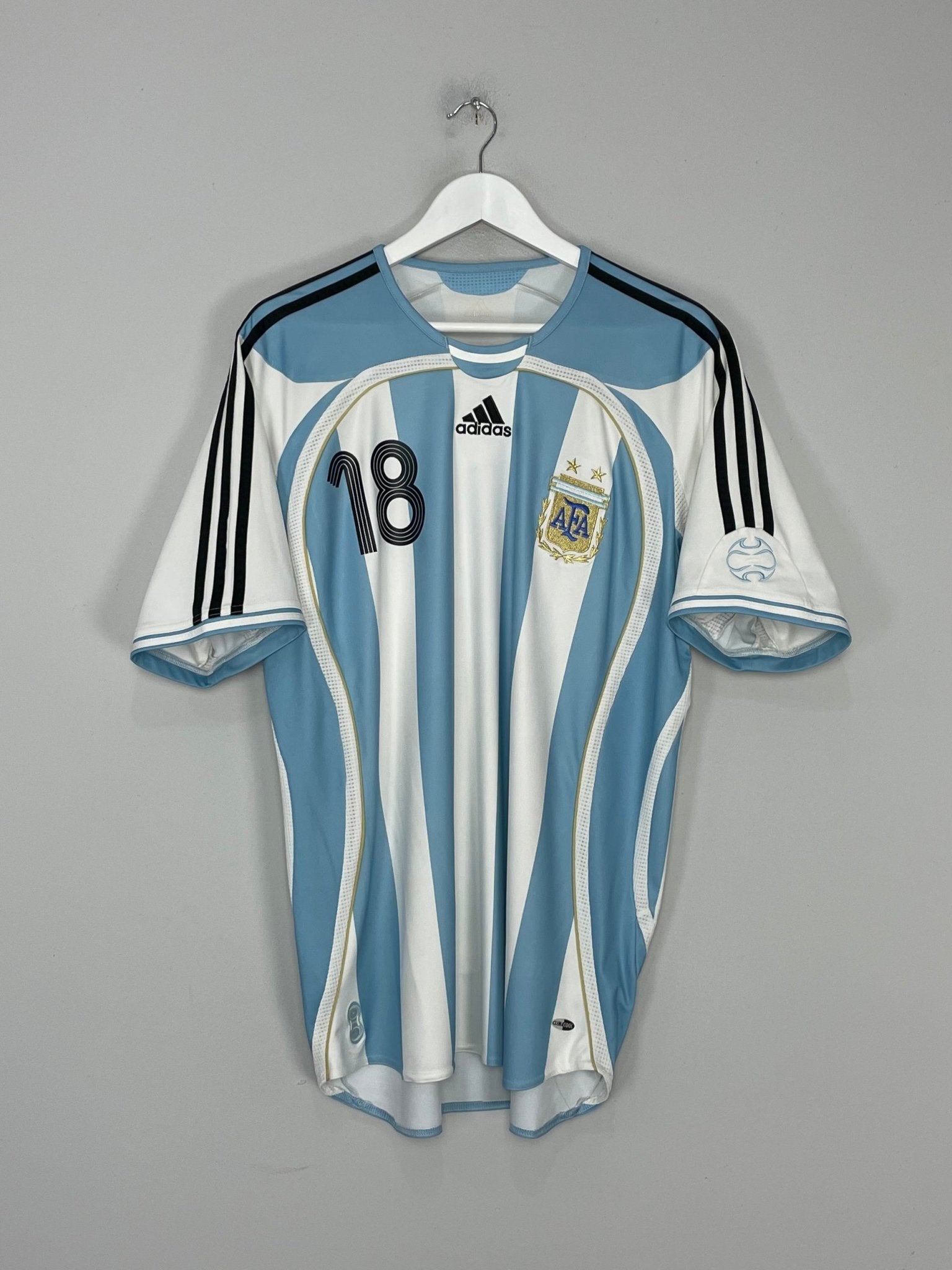 Shop 2005/07 ARGENTINA MESSI #18 HOME SHIRT (L) ADIDAS, classic football shirts, vintage football shirts & retro soccer jerseys at Cult Kits