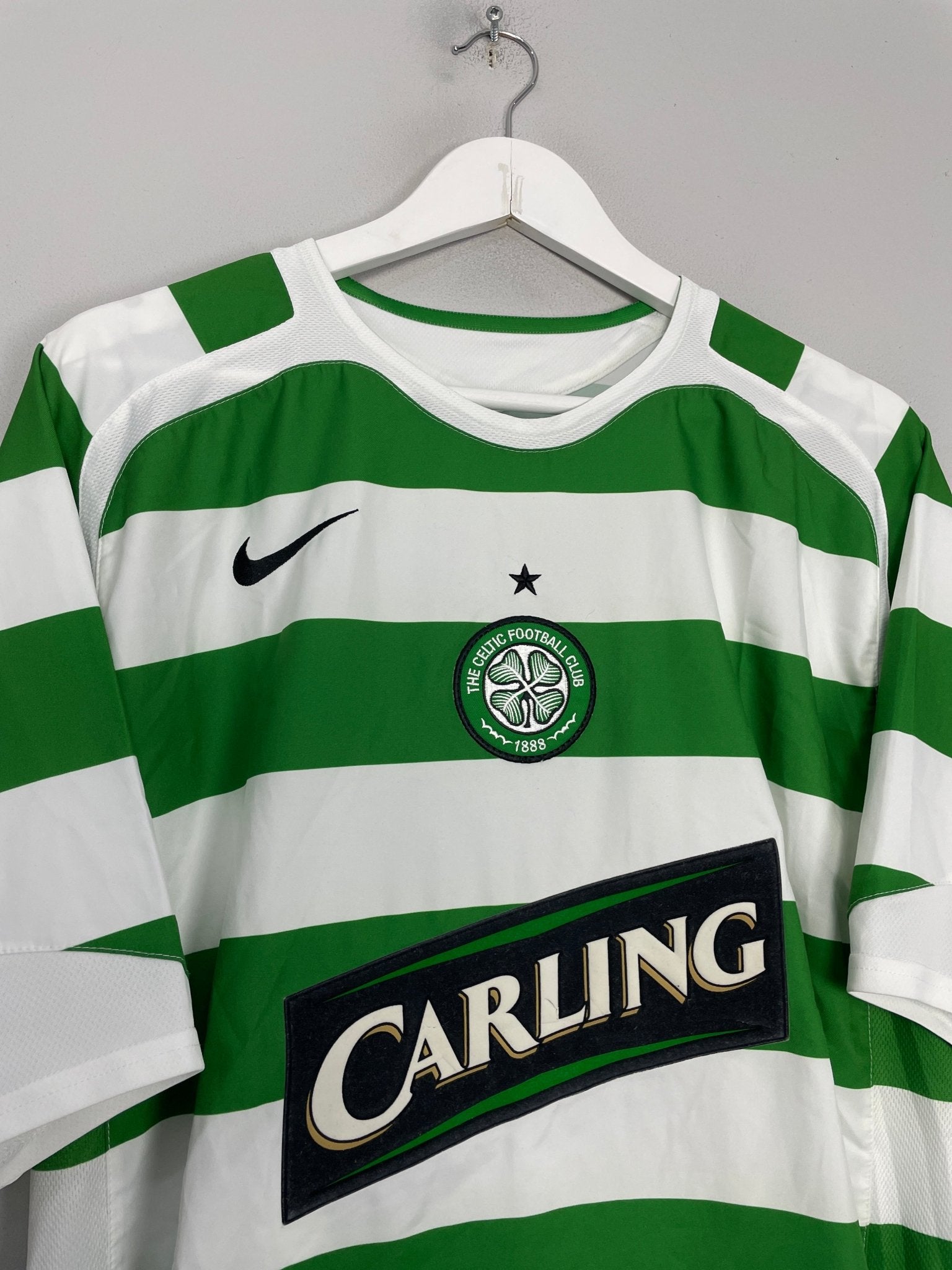 Shop 2005/07 CELTIC LARSSON #7 HOME SHIRT (M) NIKE, classic football shirts, vintage football shirts & retro soccer jerseys at Cult Kits