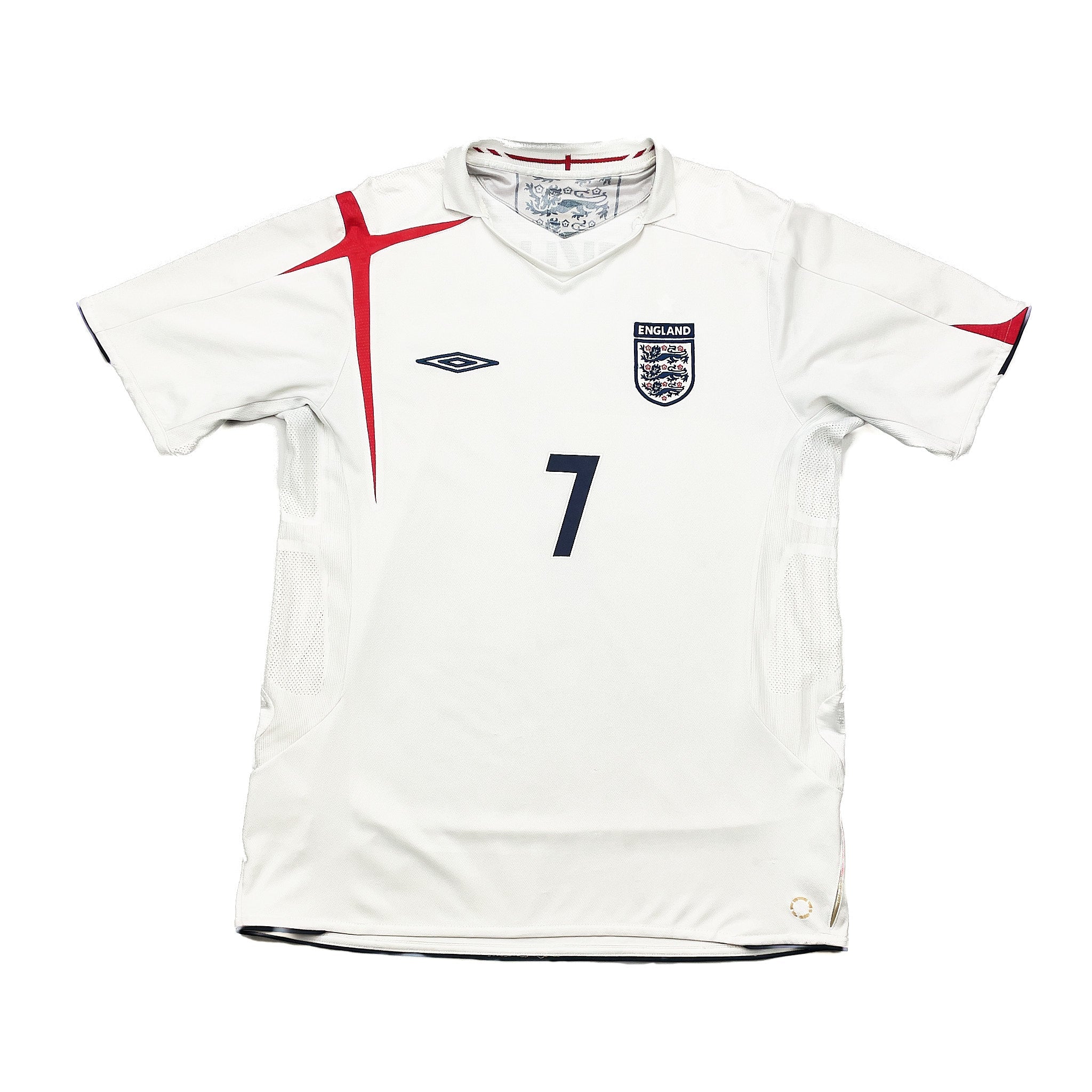 Buy 2005/07 England Beckham 7 Home Shirt (L) Umbro ~ Free worldwide shipping ~ Authentic Vintage Football Shirts from Cult Kits