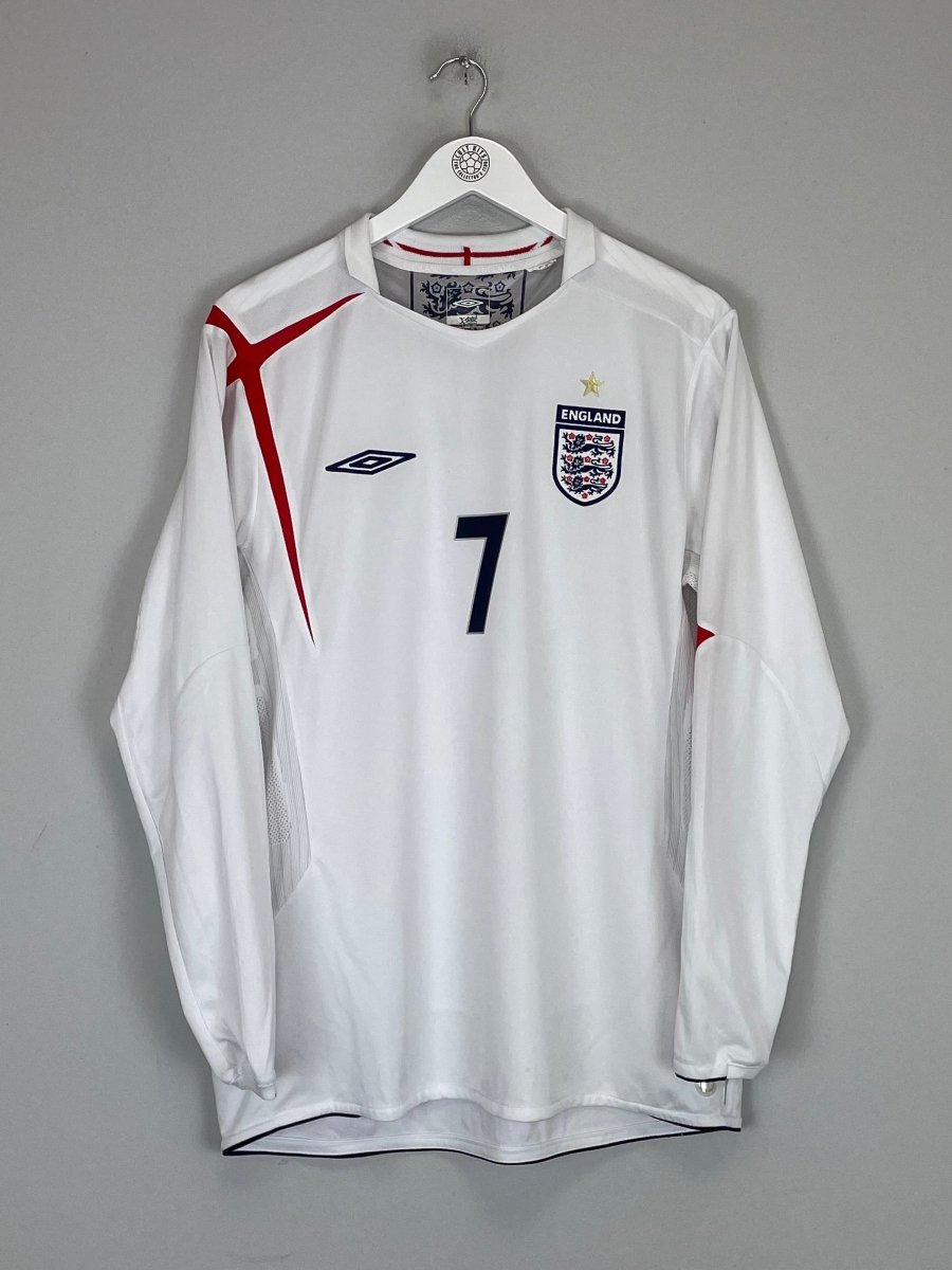 2005/07 ENGLAND BECKHAM 7 L/S HOME SHIRT (L) UMBRO - Cult Kits - Large - Buy Vintage Football Shirts, Authentic Retro Football Shirts For Sale, Classic Football Shirts & Soccer Jersey