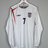 2005/07 ENGLAND BECKHAM 7 L/S HOME SHIRT (L) UMBRO - Cult Kits - Large - Buy Vintage Football Shirts, Authentic Retro Football Shirts For Sale, Classic Football Shirts & Soccer Jersey