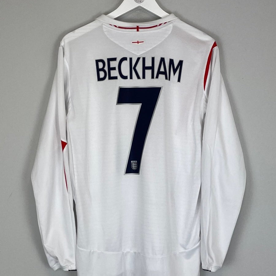 2005/07 ENGLAND BECKHAM 7 L/S HOME SHIRT (L) UMBRO - Cult Kits - Large - Buy Vintage Football Shirts, Authentic Retro Football Shirts For Sale, Classic Football Shirts & Soccer Jersey